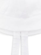 Cappello per neonata La Stupenderia bianco in lino con fascia regolabile sul collo - Rubino Kids