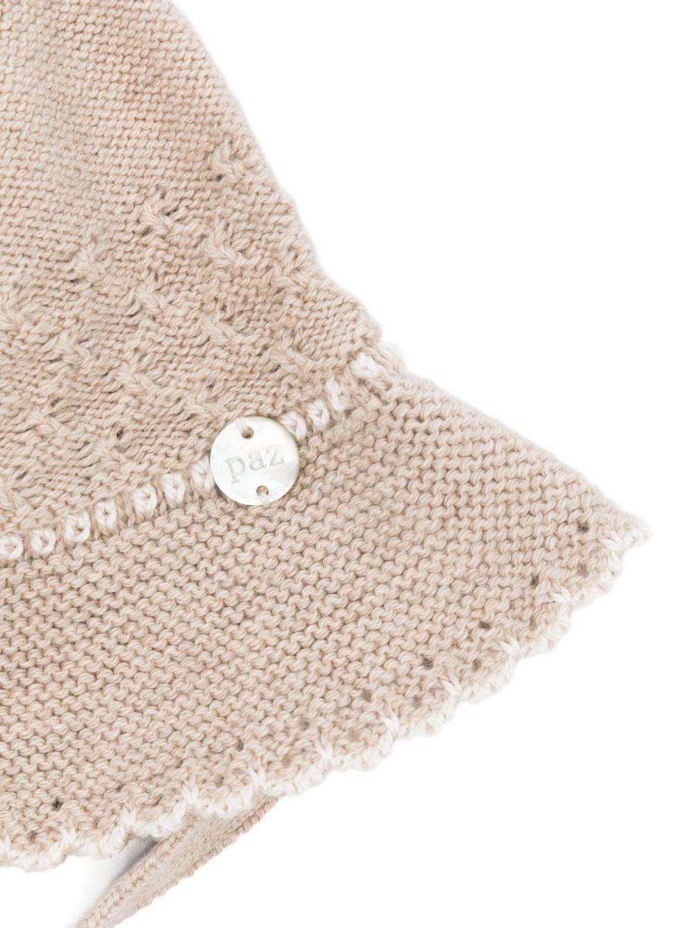 Cappello per neonata Paz Rodrìguez beige con lavorazione in pizzo - Rubino Kids