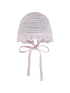 Cappello per neonata Paz Rodriguez rosa con bordo a smerlo - Rubino Kids
