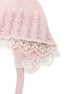 Cappello per neonata Paz Rodríguez rosa con motivo traforato - Rubino Kids