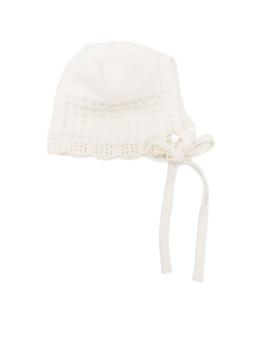 Cappello per neonati Paz Rodríguez bianco con bordo smerlato - Rubino Kids