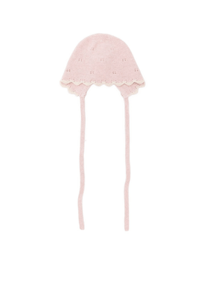 Paz Rodríguez Baby Hat in Pink with Scalloped Edge