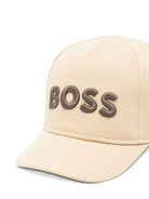 Cappello per neonato Boss Kids beige con logo sul davanti - Rubino Kids