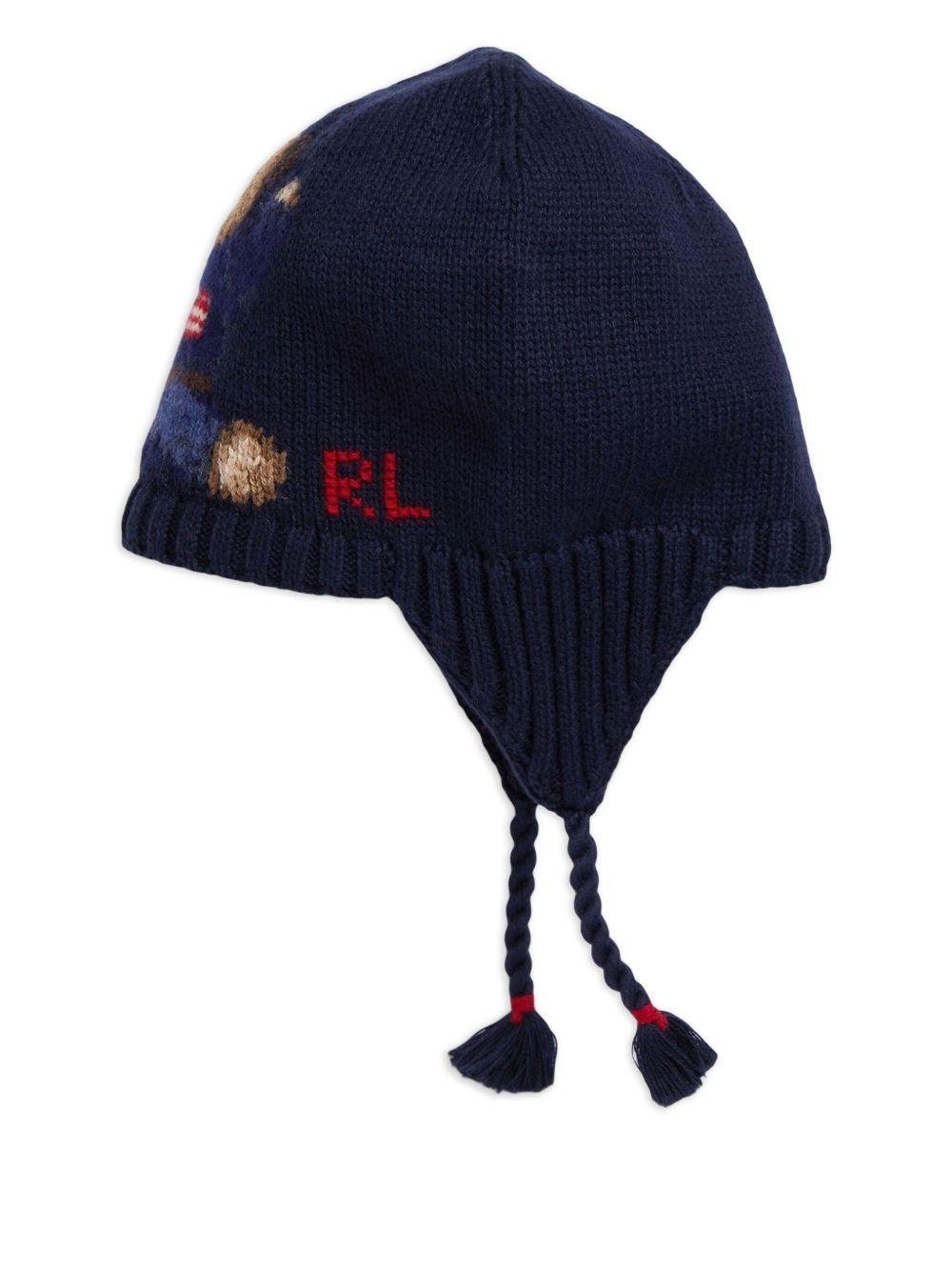 Cappello per neonato Polo Ralph Lauren Kids blu con motivo Polo Bear - Rubino Kids