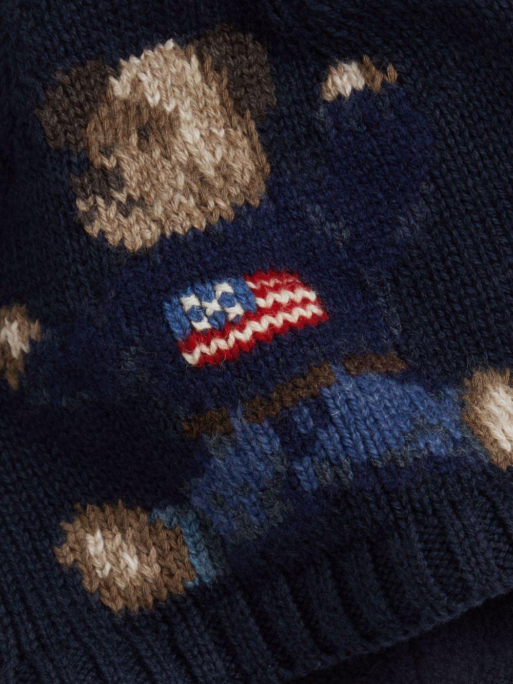 Cappello per neonato Polo Ralph Lauren Kids blu con motivo Polo Bear - Rubino Kids