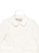 Cappotto a doppiopetto per neonata La Stupenderia bianco con colletto classico - Rubino Kids