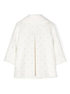 Cappotto con strass per neonato Monnalisa bianco con colletto rotondo - Rubino Kids