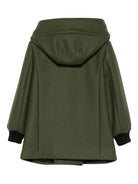 Cappotto doppiopetto per bambina Balmain Kids verde con cappuccio - Rubino Kids