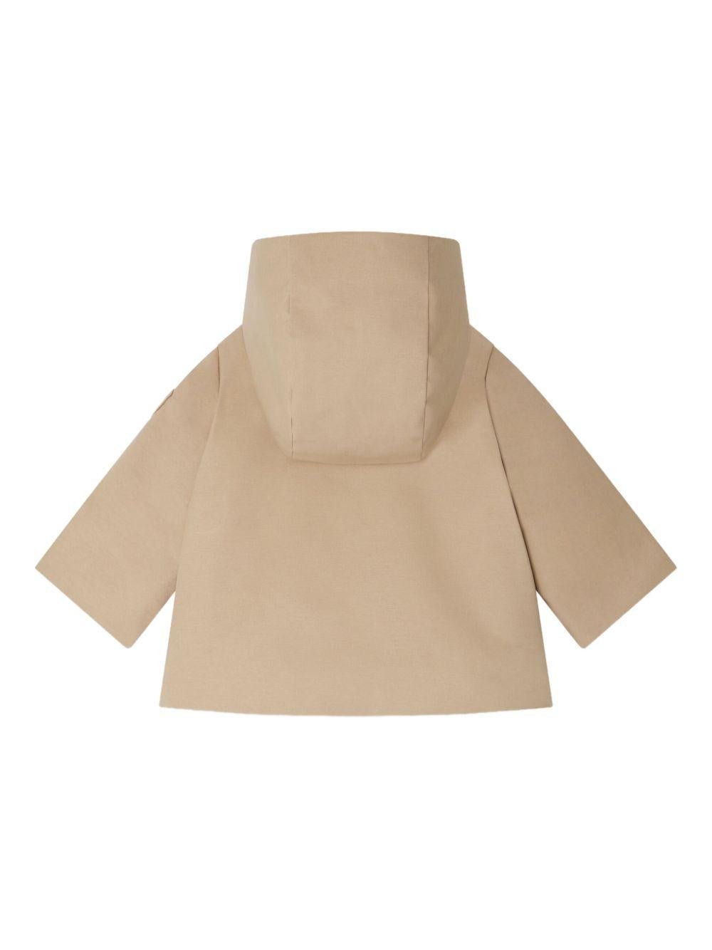 Cappotto doppiopetto per neonato Bonpoint Misha beige con cappuccio - Rubino Kids
