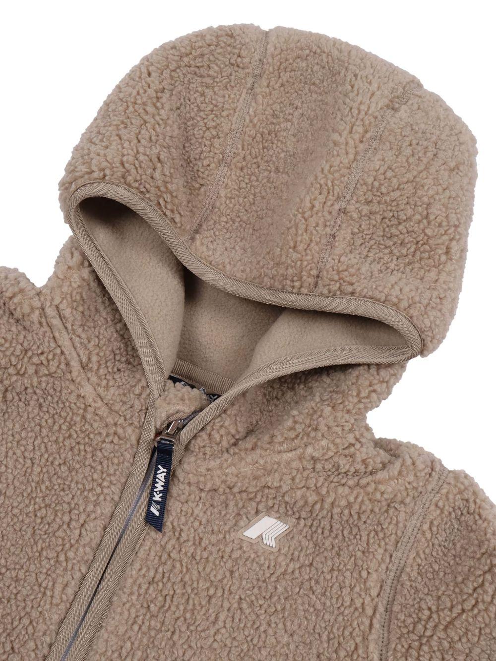 Cappotto E. Jeanne Polar in pelliccia sintetica per neonati K - Way Kids beige con cappuccio effetto teddy - Rubino Kids