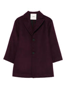 Cappotto monopetto per bambina MSGM Kids rosso con revers a lancia - Rubino Kids