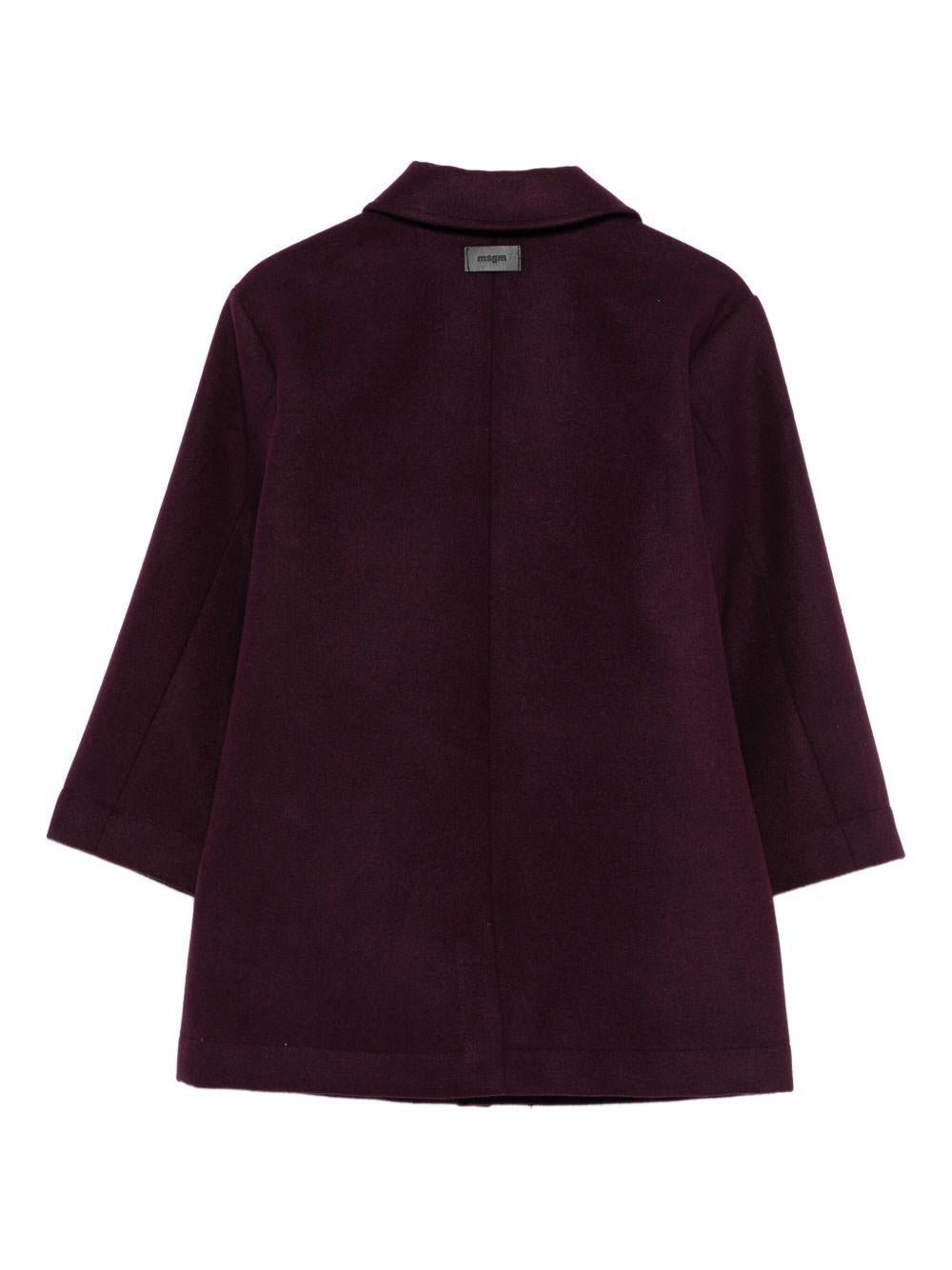 Cappotto monopetto per bambina MSGM Kids rosso con revers a lancia - Rubino Kids