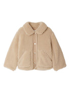 Cappotto per bambina Bonpoint beige con colletto teddy - Rubino Kids