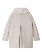 Cappotto per bambina Bonpoint beige con collo in finta pelliccia - Rubino Kids