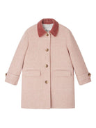 Cappotto per bambina Bonpoint rosa con colletto in velluto - Rubino Kids