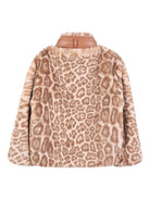 Cappotto per bambina Chloé Kids animalier con chiusura frontale nascosta - Rubino Kids