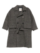 Cappotto per bambina Douuod Kids marrone con motivo a quadri - Rubino Kids