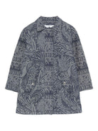 Cappotto per bambina Etro Kids blu con motivo paisley - Rubino Kids