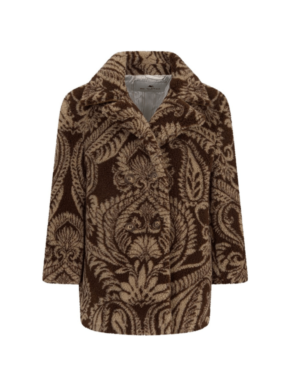 Cappotto per bambina Etro Kids marrone con motivo Paisley - Rubino Kids
