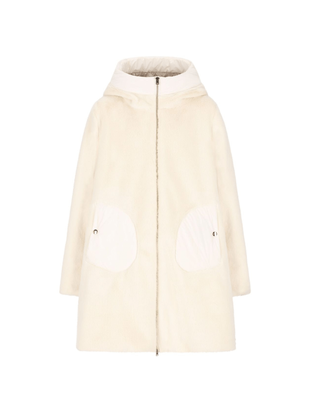 Cappotto per bambina Herno Kids bianco con tasche laterali - Rubino Kids