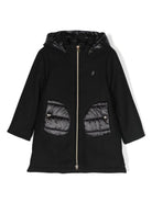 Cappotto per bambina Herno Kids nero con cappuccio - Rubino Kids