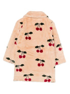 Cappotto per bambina Konges Sløjd beige con motivo ciliegie - Rubino Kids