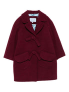 Cappotto per bambina Mi Mi Sol rosso con dettagli fiocchi - Rubino Kids