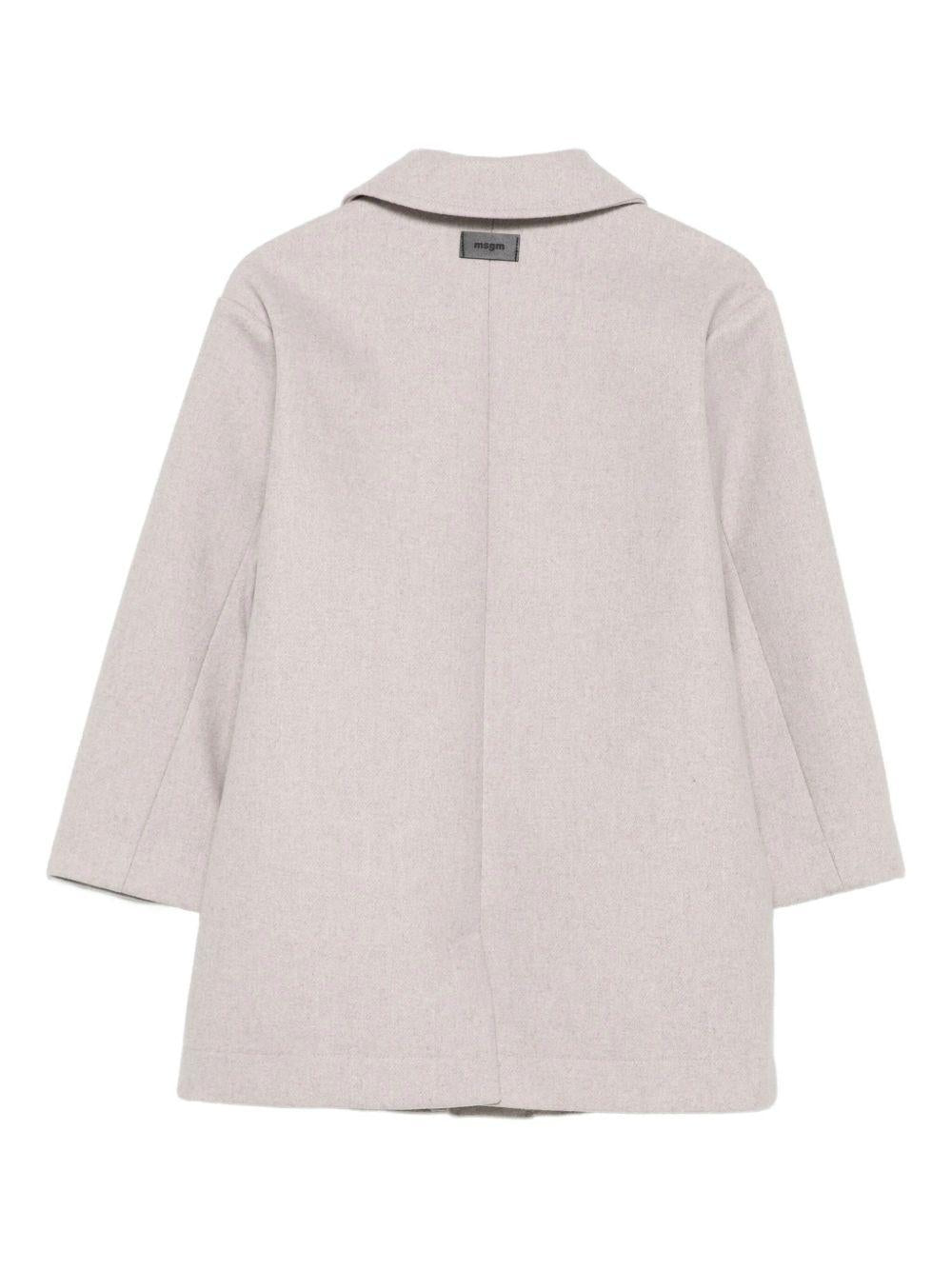 Cappotto per bambina MSGM Kids beige con revers classici - Rubino Kids