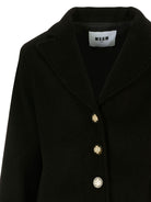 Cappotto per bambina MSGM Kids nero con polsini svasati - Rubino Kids