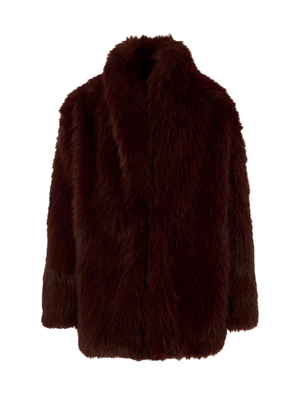 Cappotto per bambina MSGM Kids rosso con scollo a scialle