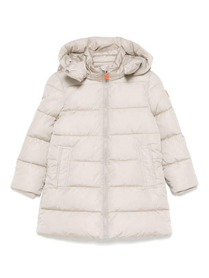 Cappotto per bambina Save The Duck Kids Tiri beige con effetto opaco