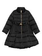 Cappotto per bambina (senza cintura) Elisabetta Franchi La Mia Bambina nera con dettaglio volant - Rubino Kids