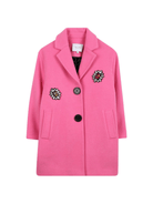 Cappotto per bambina The Marc Jacobs Kids rosa con ricamo a fiori - Rubino Kids