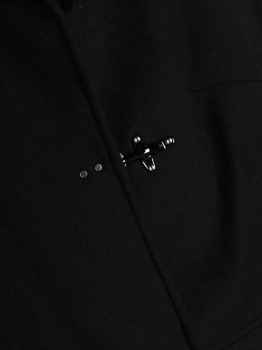 Cappotto per bambino Fay Kids nero a collo alto con chiusura frontale con bottoni - Rubino Kids