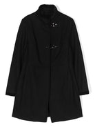 Cappotto per bambino Fay Kids nero a collo alto con chiusura frontale con bottoni - Rubino Kids