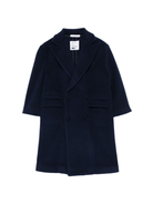 Cappotto per bambino Paolo Pecora Kids blu con design doppiopetto - Rubino Kids