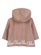 Cappotto per neonata Chloé Kids marrone con scritta con logo - Rubino Kids