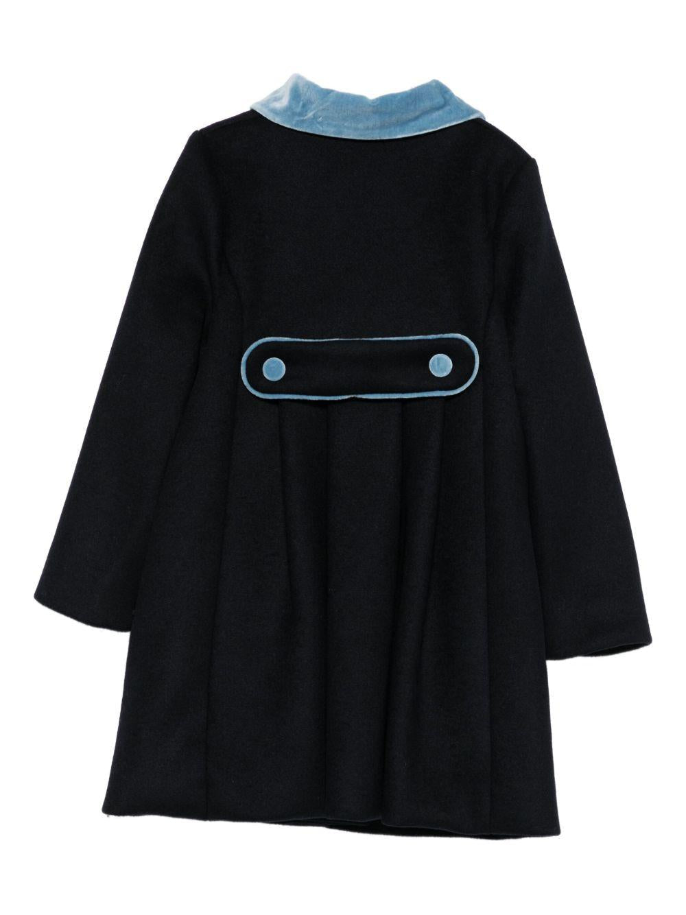 Cappotto per neonata Jesurum Baby blu con colletto alla Peter Pan - Rubino Kids