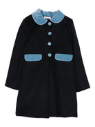 Cappotto per neonata Jesurum Baby blu con colletto alla Peter Pan - Rubino Kids