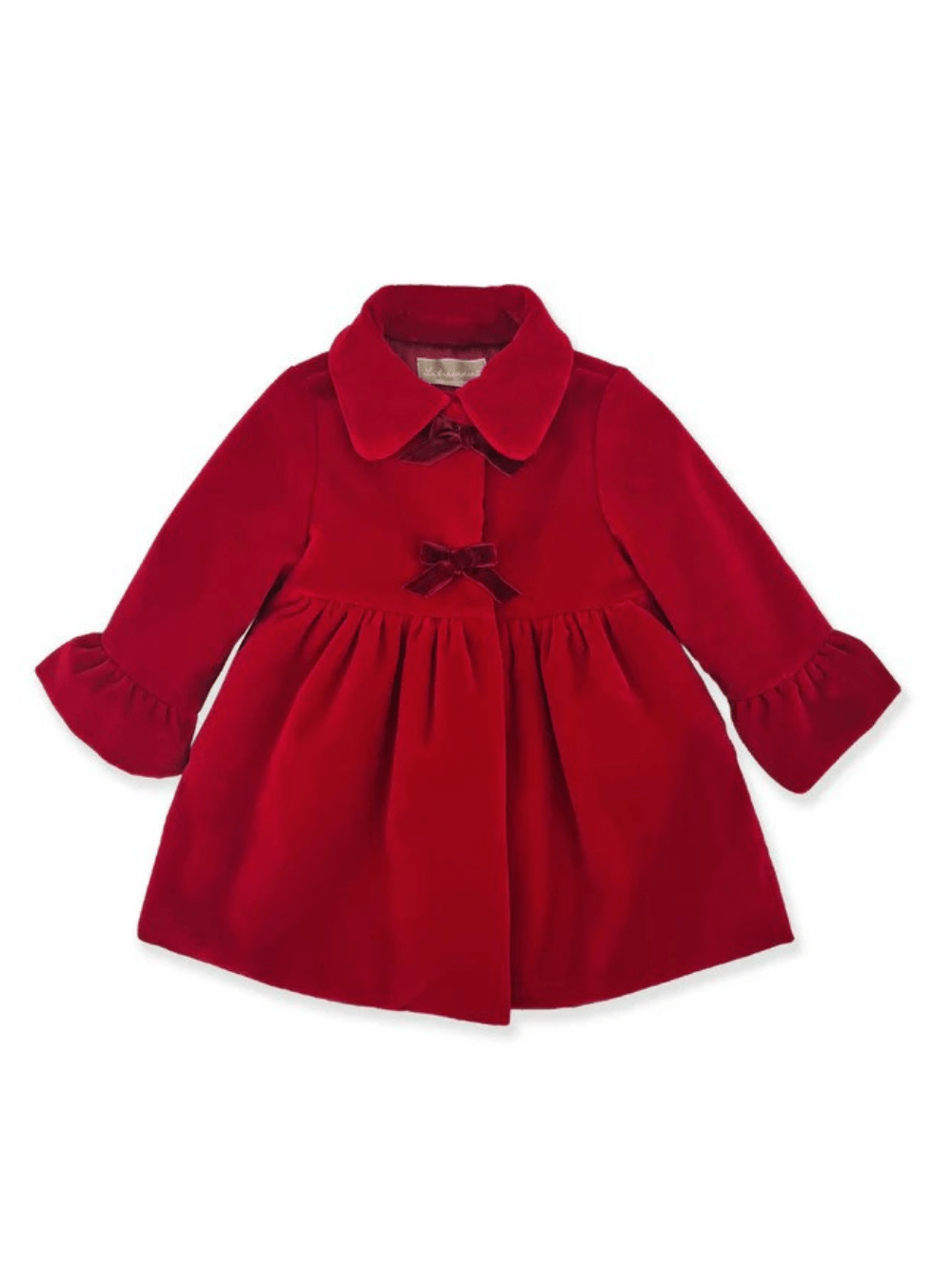 Cappotto per neonata La Stupenderia rosso con colletto alla Peter Pan - Rubino Kids