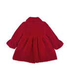 Cappotto per neonata La Stupenderia rosso con colletto alla Peter Pan - Rubino Kids