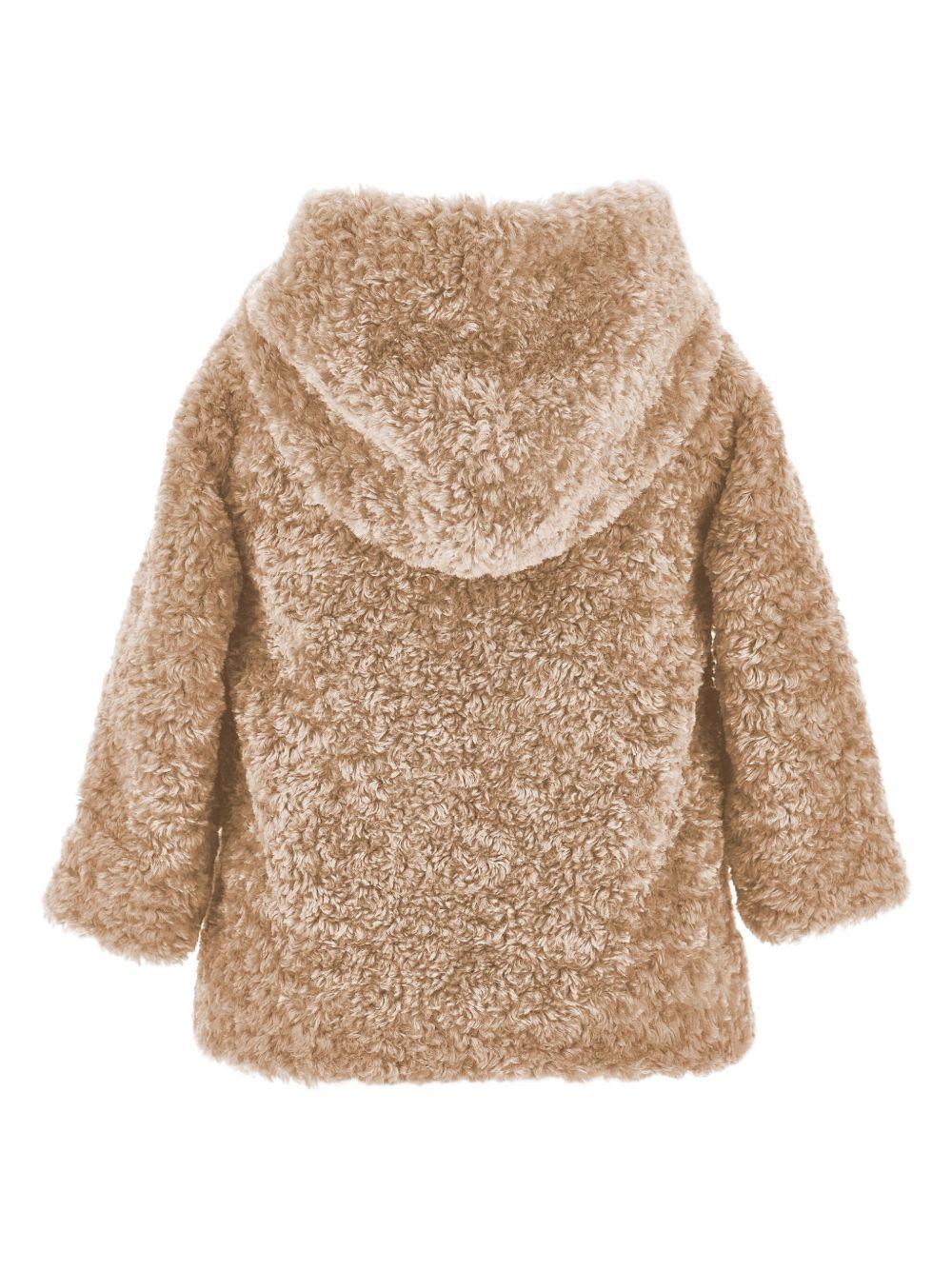 Cappotto per neonata Monnalisa beige con due tasche applicate frontali - Rubino Kids