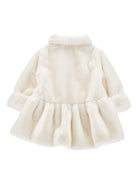Cappotto per neonata Monnalisa bianco con orlo plissettato - Rubino Kids