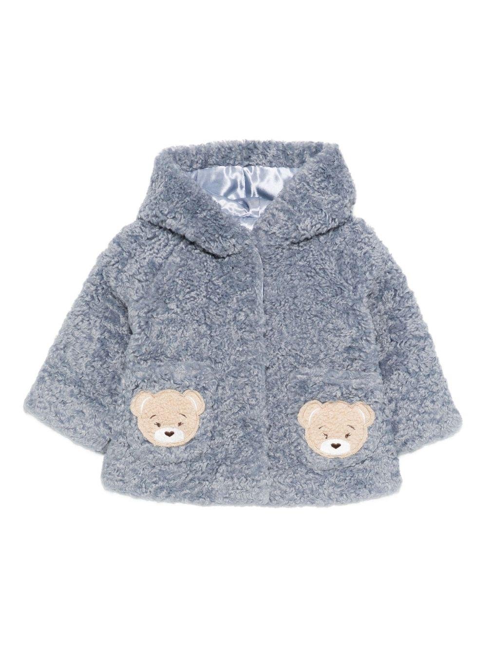 Cappotto per neonata Monnalisa blu con Teddy Bear - Rubino Kids