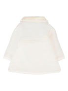 Cappotto per neonata Paz Rodrìguez bianco con colletto in pelliccia sintetica - Rubino Kids