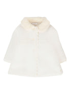 Cappotto per neonata Paz Rodrìguez bianco con colletto in pelliccia sintetica - Rubino Kids