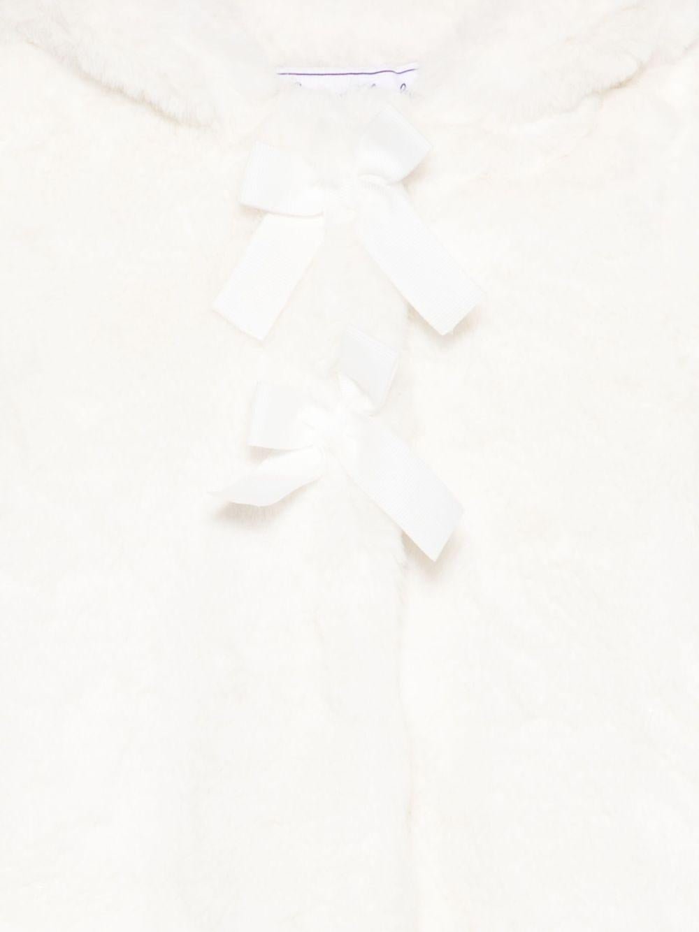 Cappotto per neonata Tartine Et Chocolat bianco con pelliccia sintetica - Rubino Kids