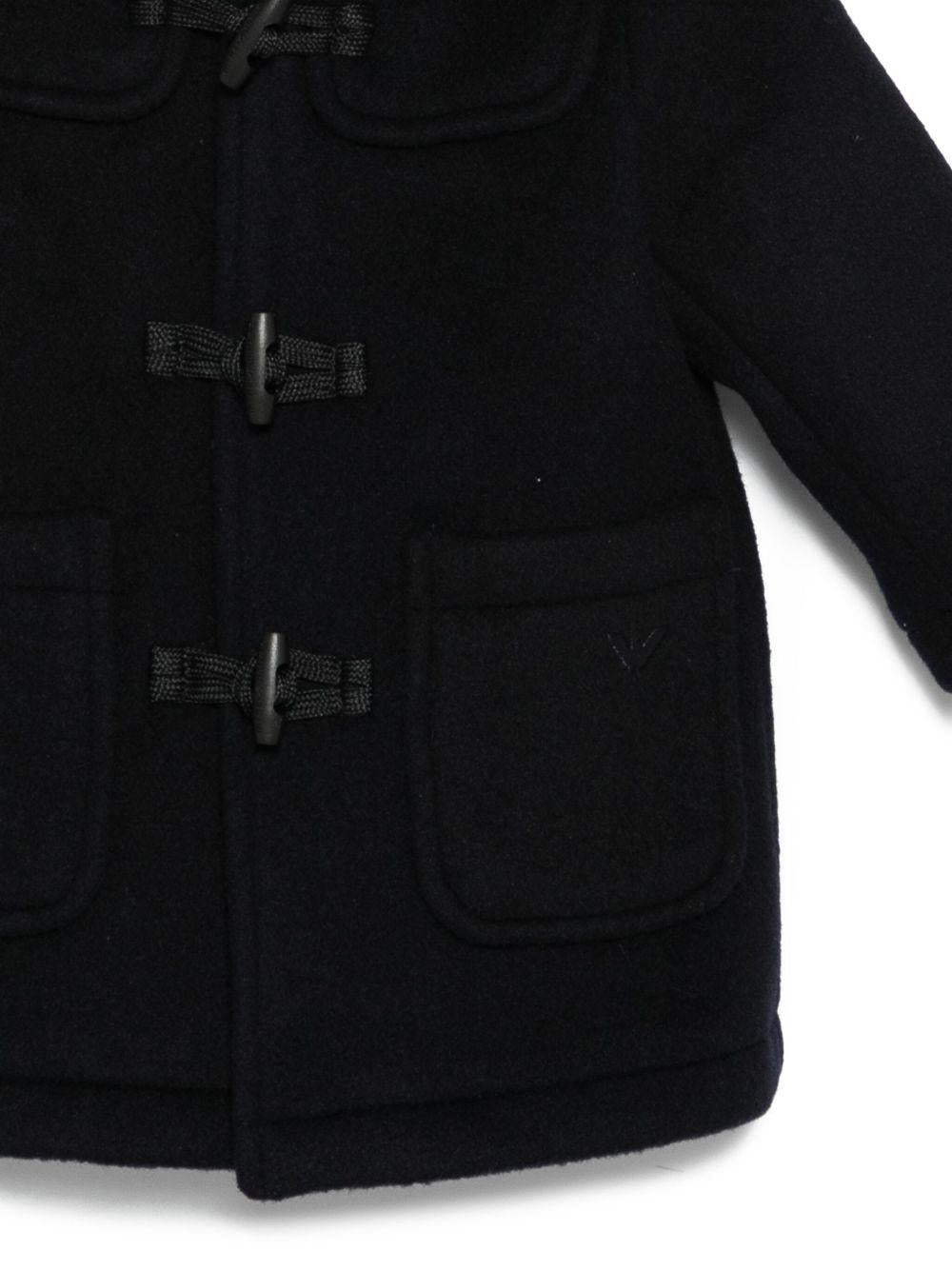 Cappotto per neonato Emporio Armani Kids blu navy con cappuccio - Rubino Kids