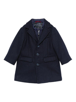Cappotto per neonato Fay Kids blu con revers a lancia