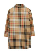 Cappotto reversibile Burberry Kids beige con fantasia a quadri Vintage Check - Rubino Kids